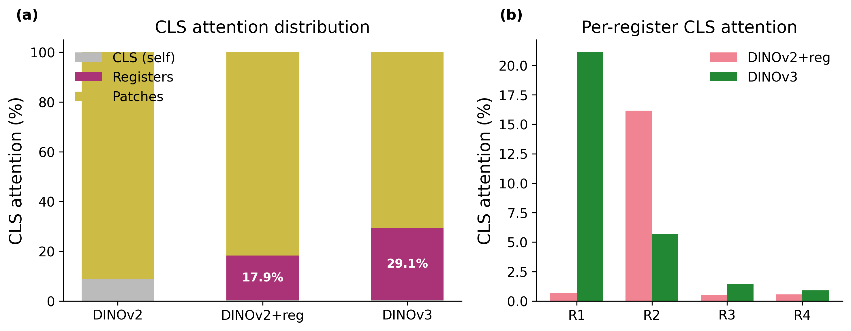 CLS attention distribution across models