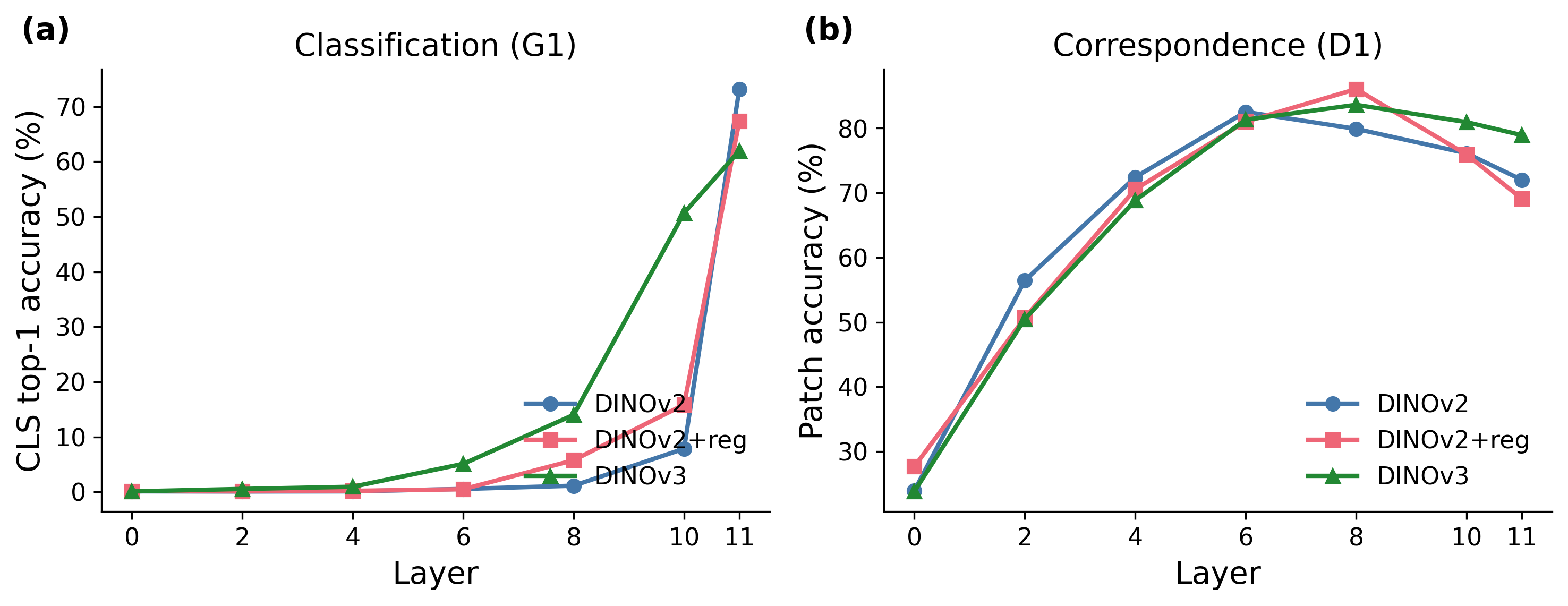 Layer-wise classification and correspondence performance