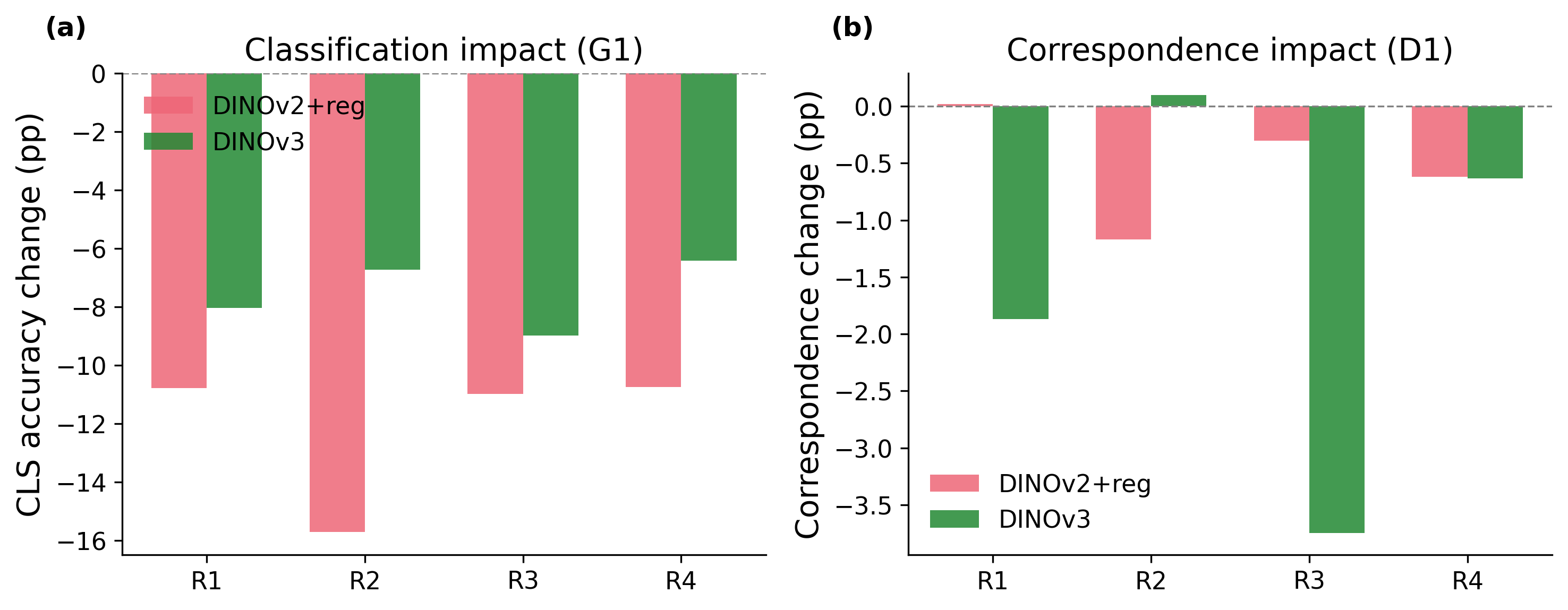 Per-register lesion effects on classification and correspondence